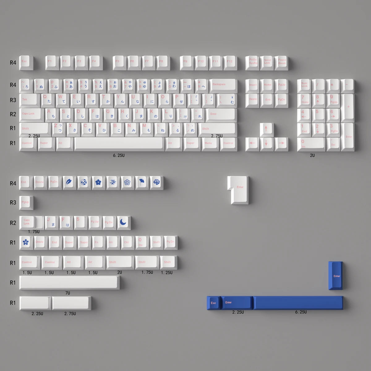 140 key GMK Minimalist Red keycap PBT Dye Sub Cherry Profile Customized Japanese KeyCaps For MX Switch Mechanical Keyboard