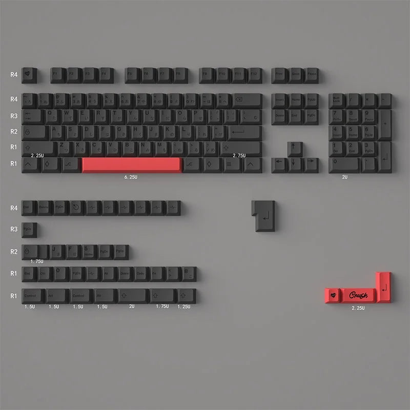 140 key GMK Minimalist Red keycap PBT Dye Sub Cherry Profile Customized Japanese KeyCaps For MX Switch Mechanical Keyboard