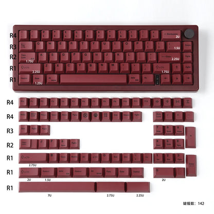140 key GMK Minimalist Red keycap PBT Dye Sub Cherry Profile Customized Japanese KeyCaps For MX Switch Mechanical Keyboard
